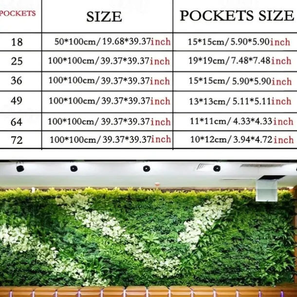 Vertical Hanging Wall, Growing Bag Green Planting Bags, Gardening Vegetable Seedling Living Garden Bag Home Supplies 18/25/36/49/64/72 Pockets