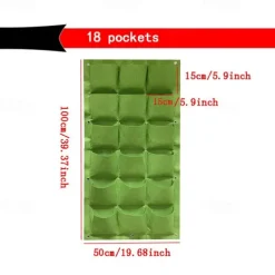 Vertical Hanging Wall, Growing Bag Green Planting Bags, Gardening Vegetable Seedling Living Garden Bag Home Supplies 18/25/36/49/64/72 Pockets