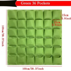 Vertical Hanging Wall, Growing Bag Green Planting Bags, Gardening Vegetable Seedling Living Garden Bag Home Supplies 18/25/36/49/64/72 Pockets