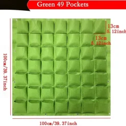 Vertical Hanging Wall, Growing Bag Green Planting Bags, Gardening Vegetable Seedling Living Garden Bag Home Supplies 18/25/36/49/64/72 Pockets