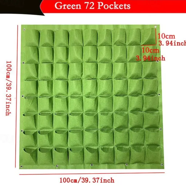 Vertical Hanging Wall, Growing Bag Green Planting Bags, Gardening Vegetable Seedling Living Garden Bag Home Supplies 18/25/36/49/64/72 Pockets
