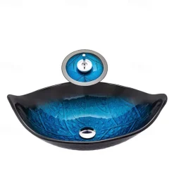 Vessel Sink for Bathroom Modern Leaf Style Bathroom Vanity Sinks Above Counter Countertop Basin sink