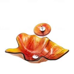 Vessel Sink for Bathroom Modern Leaf Style Bathroom Vanity Sinks Above Counter Countertop Basin sink