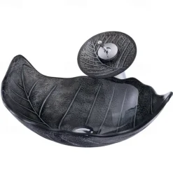 Vessel Sink for Bathroom Modern Leaf Style Bathroom Vanity Sinks Above Counter Countertop Basin sink