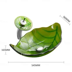 Vessel Sink for Bathroom Modern Leaf Style Bathroom Vanity Sinks Above Counter Countertop Basin sink
