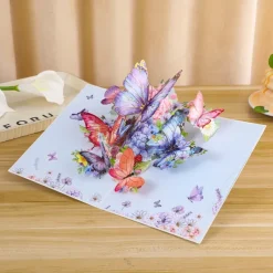 Vibrant 3D Butterfly & Daisy Pop-Up Greeting Card Best Gift for Mom, Mother's Day Flower Bouquet Card, Teacher Appreciation, Birthday, Thank You Greeting