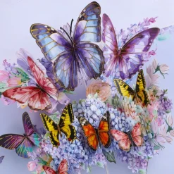 Vibrant 3D Butterfly & Daisy Pop-Up Greeting Card Best Gift for Mom, Mother's Day Flower Bouquet Card, Teacher Appreciation, Birthday, Thank You Greeting