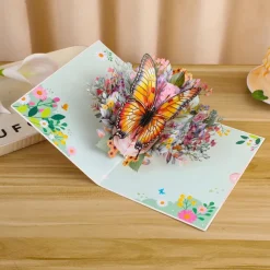 Vibrant 3D Butterfly & Daisy Pop-Up Greeting Card Best Gift for Mom, Mother's Day Flower Bouquet Card, Teacher Appreciation, Birthday, Thank You Greeting