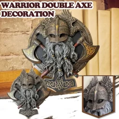 Viking Berserker Double Axe Wall Decoration Plaque House Decoration Garden Decoration Resin Home Decoration Crafts