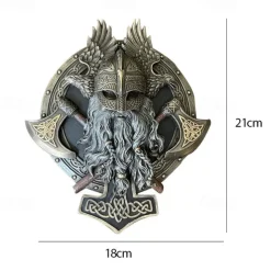 Viking Berserker Double Axe Wall Decoration Plaque House Decoration Garden Decoration Resin Home Decoration Crafts