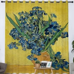 Vincent van Gogh Curtain Panels Grommet/Eyelet Curtain Drapes For Living Room Bedroom, Farmhouse Curtain for Kitchen Door Window Treatments Room Darkening