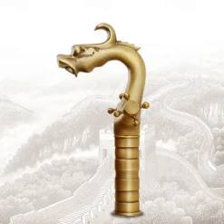 Vintage Bathroom Sink Mixer Faucet, Washroom Mono Basin Taps Classic Antique Brass Centerset Two Handles One Hole Water Tap with Cold Hot Hose