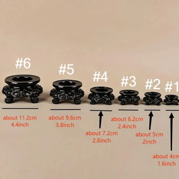 Vintage Black Hollow Round Base - Resin Crystal Ball & Egg Display Stand, Aesthetic Home Decor Accent