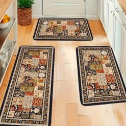 Vintage Boho Area Rug Kitchen Mat Non-Slip Oil Sunction Floor Mat Livingroom Rug Indoor Outdoor Mat Bedroom Decor Bathroom Mat Entrance Rug Door Mat