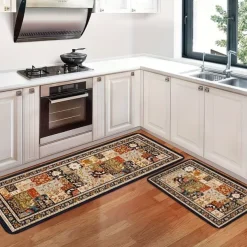 Vintage Boho Area Rug Kitchen Mat Non-Slip Oil Sunction Floor Mat Livingroom Rug Indoor Outdoor Mat Bedroom Decor Bathroom Mat Entrance Rug Door Mat