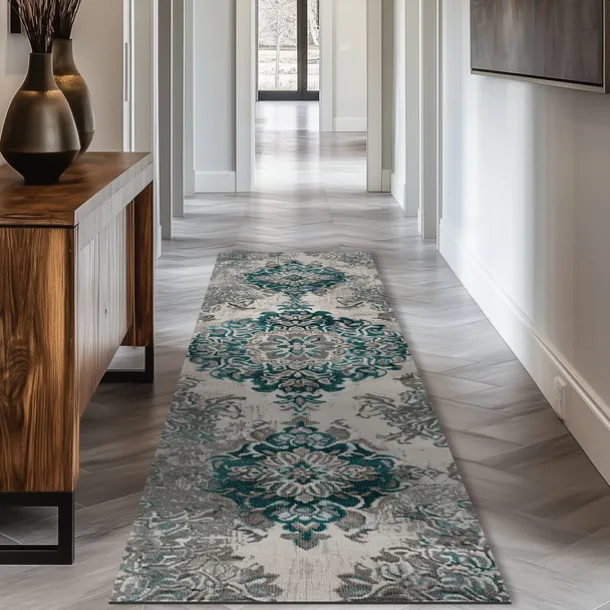 Vintage Boho Shaggy Hallway Runner Rug Soft, Non-Slip Washable Entryway Mat, Farmhouse Kitchen, Bathroom, Bedroom Area Carpet