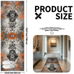 Vintage Boho Shaggy Hallway Runner Rug Soft, Non-Slip Washable Entryway Mat, Farmhouse Kitchen, Bathroom, Bedroom Area Carpet