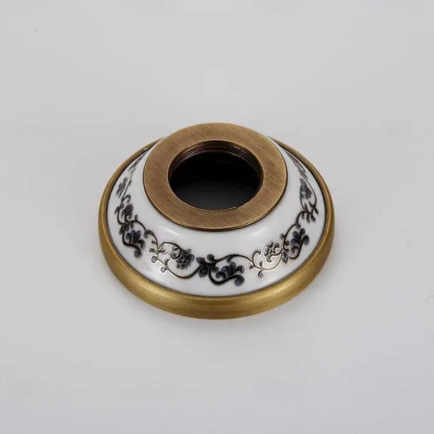 Vintage Brass Bathtub Faucet Wall Mounted Dual Handle Bath Tub Taps, Bathroom Mixer Tap, with Cold and Hot Hose