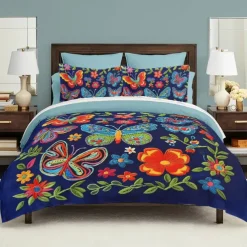 Vintage Butterfly Pattern Duvet Cover Set Set Soft 3-Piece Luxury Cotton Bedding Set Home Decor Gift King Queen Duvet Cover