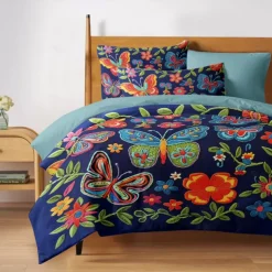 Vintage Butterfly Pattern Duvet Cover Set Set Soft 3-Piece Luxury Cotton Bedding Set Home Decor Gift King Queen Duvet Cover
