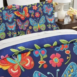 Vintage Butterfly Pattern Duvet Cover Set Set Soft 3-Piece Luxury Cotton Bedding Set Home Decor Gift King Queen Duvet Cover