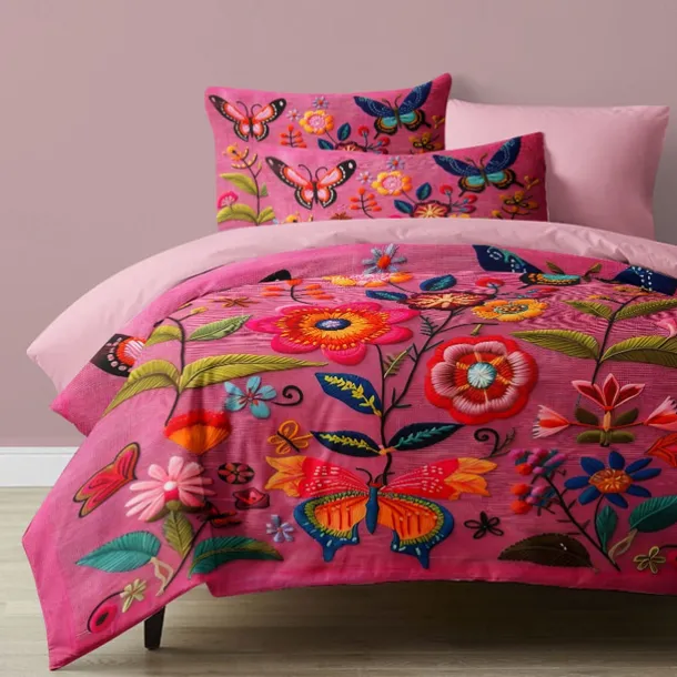 Vintage Butterfly Pattern Duvet Cover Set Set Soft 3-Piece Luxury Cotton Bedding Set Home Decor Gift King Queen Duvet Cover