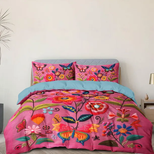 Vintage Butterfly Pattern Duvet Cover Set Set Soft 3-Piece Luxury Cotton Bedding Set Home Decor Gift King Queen Duvet Cover