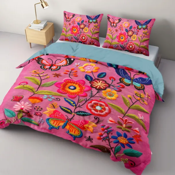 Vintage Butterfly Pattern Duvet Cover Set Set Soft 3-Piece Luxury Cotton Bedding Set Home Decor Gift King Queen Duvet Cover