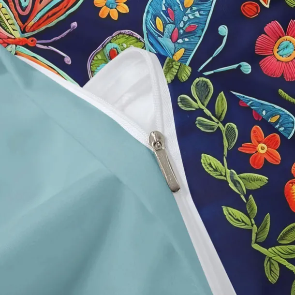 Vintage Butterfly Pattern Duvet Cover Set Set Soft 3-Piece Luxury Cotton Bedding Set Home Decor Gift King Queen Duvet Cover