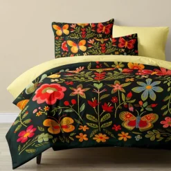 Vintage Butterfly Pattern Duvet Cover Set Set Soft 3-Piece Luxury Cotton Bedding Set Home Decor Gift King Queen Duvet Cover