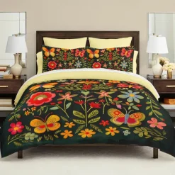 Vintage Butterfly Pattern Duvet Cover Set Set Soft 3-Piece Luxury Cotton Bedding Set Home Decor Gift King Queen Duvet Cover