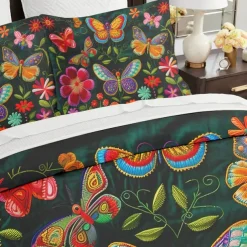 Vintage Butterfly Pattern Duvet Cover Set Set Soft 3-Piece Luxury Cotton Bedding Set Home Decor Gift King Queen Duvet Cover
