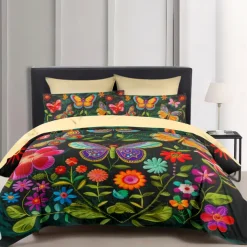 Vintage Butterfly Pattern Duvet Cover Set Set Soft 3-Piece Luxury Cotton Bedding Set Home Decor Gift King Queen Duvet Cover
