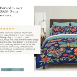 Vintage Butterfly Pattern Duvet Cover Set Set Soft 3-Piece Luxury Cotton Bedding Set Home Decor Gift King Queen Duvet Cover