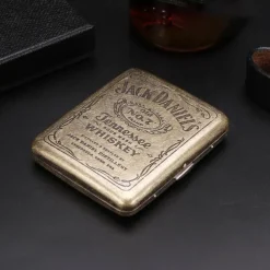 Vintage Cigarette Case with Both Sides Open to Support Generation of Bronze Condensed Flower Metal Flip-top Carved(Can Hold 20 Cigarette)