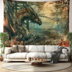 Vintage Dragon Hanging Tapestry Wall Art Large Tapestry Mural Decor Photograph Backdrop Blanket Curtain Home Bedroom Living Room Decoration
