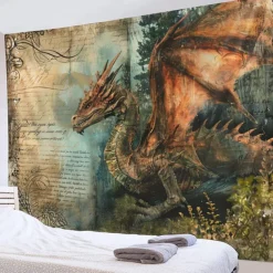 Vintage Dragon Hanging Tapestry Wall Art Large Tapestry Mural Decor Photograph Backdrop Blanket Curtain Home Bedroom Living Room Decoration