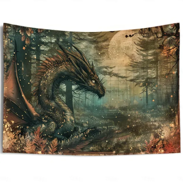 Vintage Dragon Hanging Tapestry Wall Art Large Tapestry Mural Decor Photograph Backdrop Blanket Curtain Home Bedroom Living Room Decoration