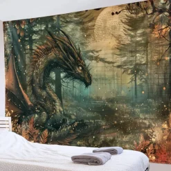 Vintage Dragon Hanging Tapestry Wall Art Large Tapestry Mural Decor Photograph Backdrop Blanket Curtain Home Bedroom Living Room Decoration