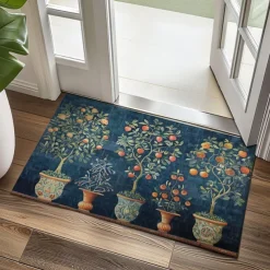 Vintage Floral Fruit Doormat Kitchen Mat Floor Mat Non-Slip Area Rug Oil Proof Rug Indoor Outdoor Mat Bedroom Decor Bathroom Mat Entrance Rug