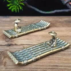 Vintage Gingerbread for Man Incense Burner - Alloy Boat Design for Sandalwood & Agarwood, Perfect for Home Decor & Sleep Aid