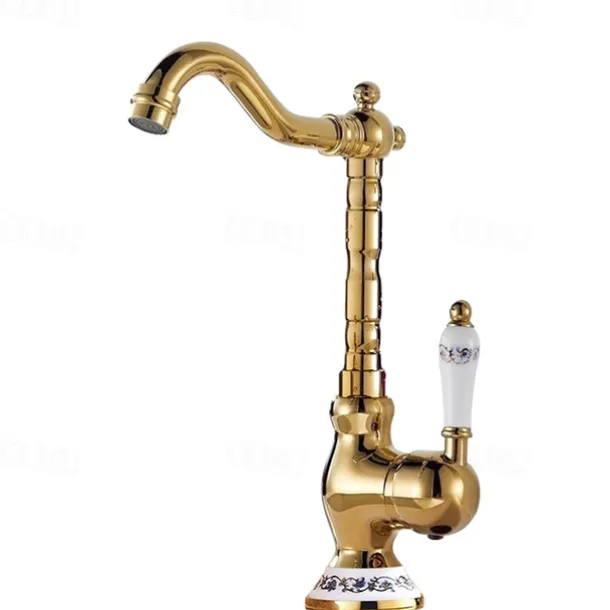 Vintage Kitchen Faucet Sink Mixer Taps, Single Handle Vessel Tap with Cold and Hot Hose