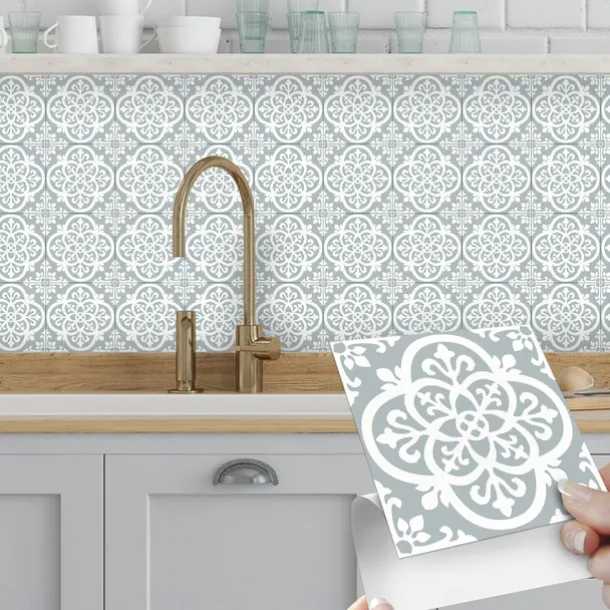 Vintage Self-Adhesive Tile Sticker Square Peel and Stick Non-Slip Waterproof Removable PVC Bathroom Kitchen Home Decor Floor Wall Stair Tile Sticker