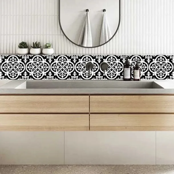 Vintage Self-Adhesive Tile Sticker Square Peel and Stick Non-Slip Waterproof Removable PVC Bathroom Kitchen Home Decor Floor Wall Stair Tile Sticker