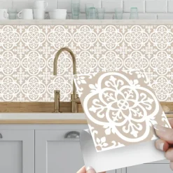 Vintage Self-Adhesive Tile Sticker Square Peel and Stick Non-Slip Waterproof Removable PVC Bathroom Kitchen Home Decor Floor Wall Stair Tile Sticker