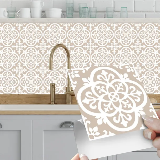 Vintage Self-Adhesive Tile Sticker Square Peel and Stick Non-Slip Waterproof Removable PVC Bathroom Kitchen Home Decor Floor Wall Stair Tile Sticker