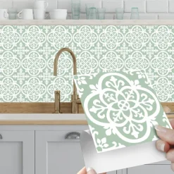 Vintage Self-Adhesive Tile Sticker Square Peel and Stick Non-Slip Waterproof Removable PVC Bathroom Kitchen Home Decor Floor Wall Stair Tile Sticker