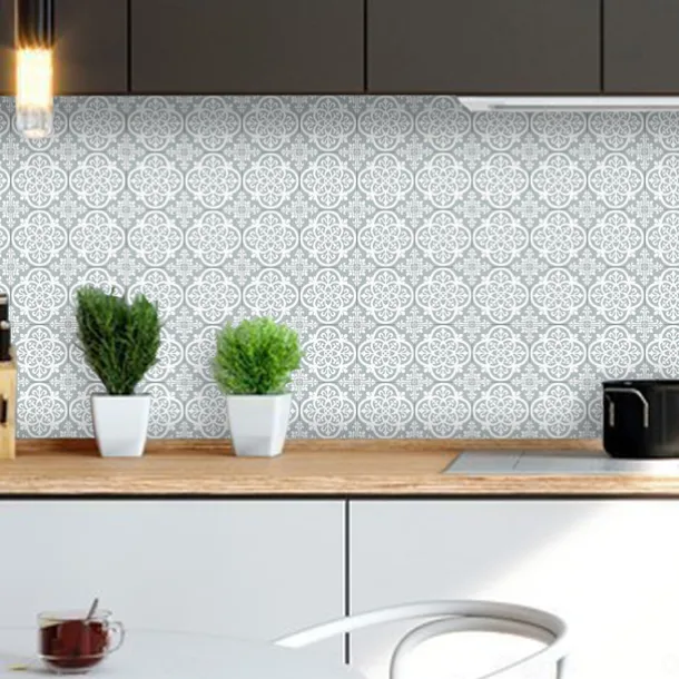 Vintage Self-Adhesive Tile Sticker Square Peel and Stick Non-Slip Waterproof Removable PVC Bathroom Kitchen Home Decor Floor Wall Stair Tile Sticker