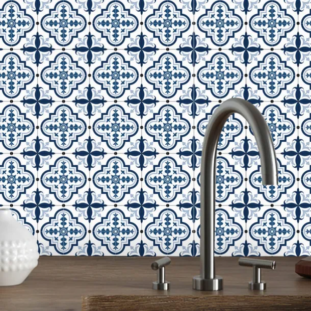 Vintage Self-Adhesive Tile Sticker Square Peel and Stick Non-Slip Waterproof Removable PVC Bathroom Kitchen Home Decor Floor Wall Stair Tile Sticker