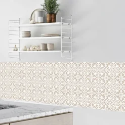 Vintage Self-Adhesive Tile Sticker Square Peel and Stick Non-Slip Waterproof Removable PVC Bathroom Kitchen Home Decor Floor Wall Stair Tile Sticker